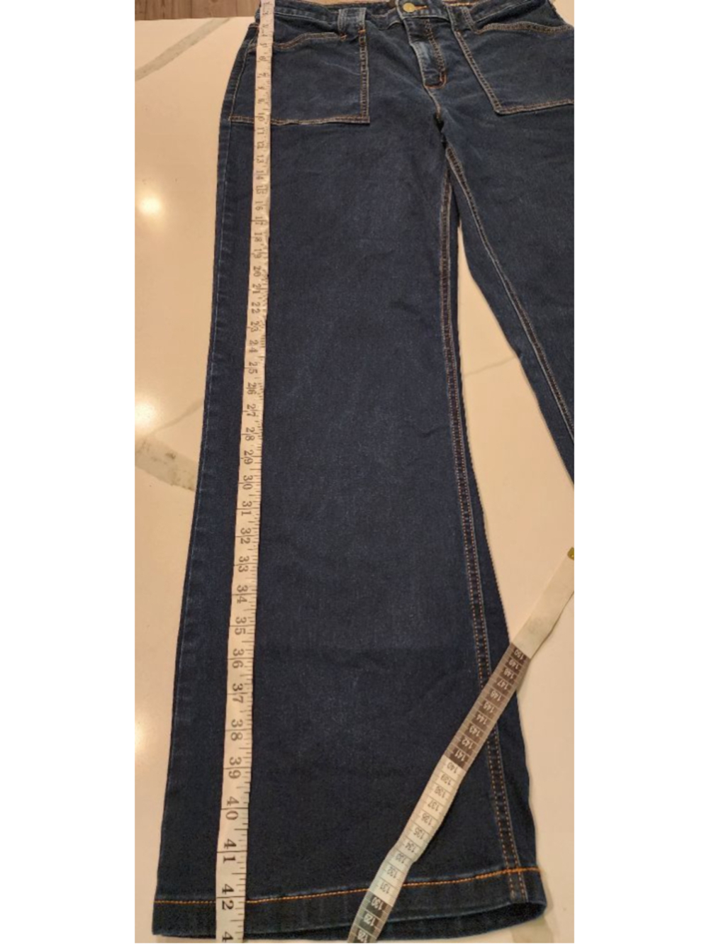 Jones New York Signature Lexington Wide Leg Jeans Women's Size 12 Dark Wash - Picture 8 of 13